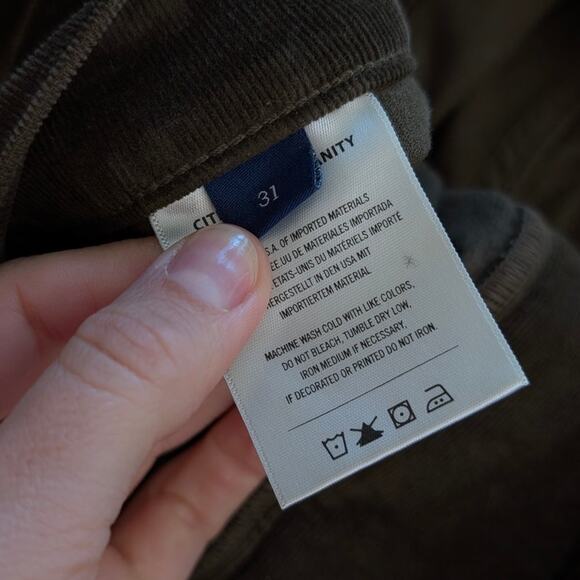 CoH Citizens Of Humanity Marcelle Easy Cargo Green Cord Pants, Size 31 - Picture 7 of 9